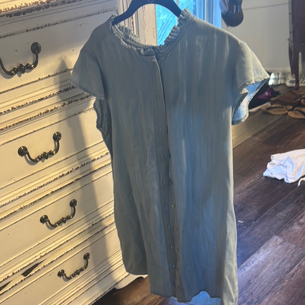 Dear John Light Blue Button-Up Dress